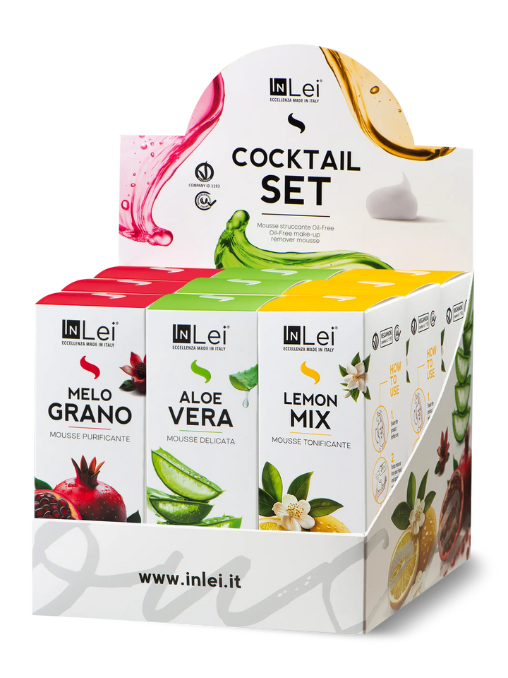 ESPOSITORE COCKTAIL SET | mix struccanti per ciglia, sopracciglia e viso 100ml