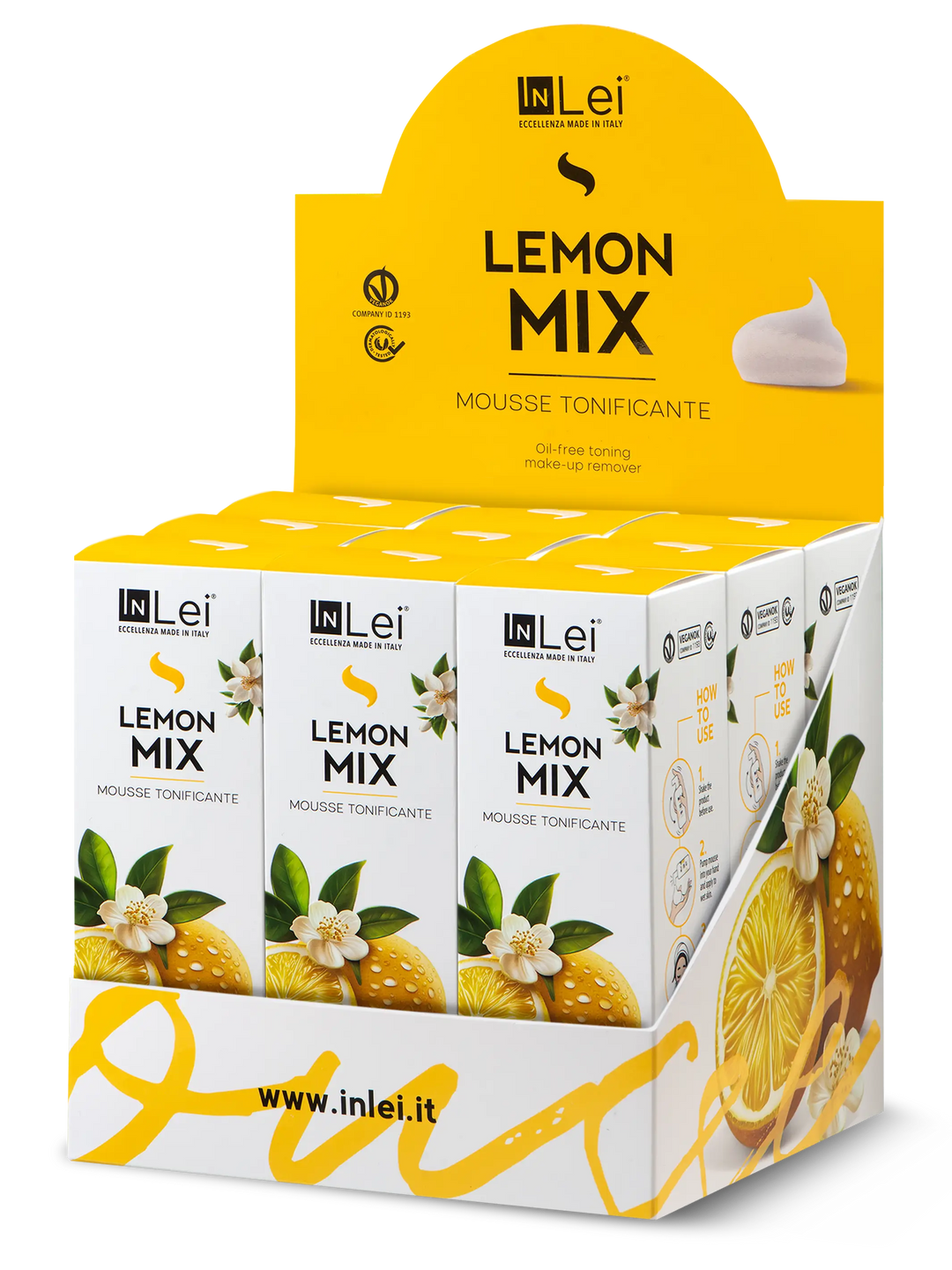 ESPOSITORE MOUSSE LEMON MIX | struccante tonificante per ciglia, sopracciglia e viso 100ml