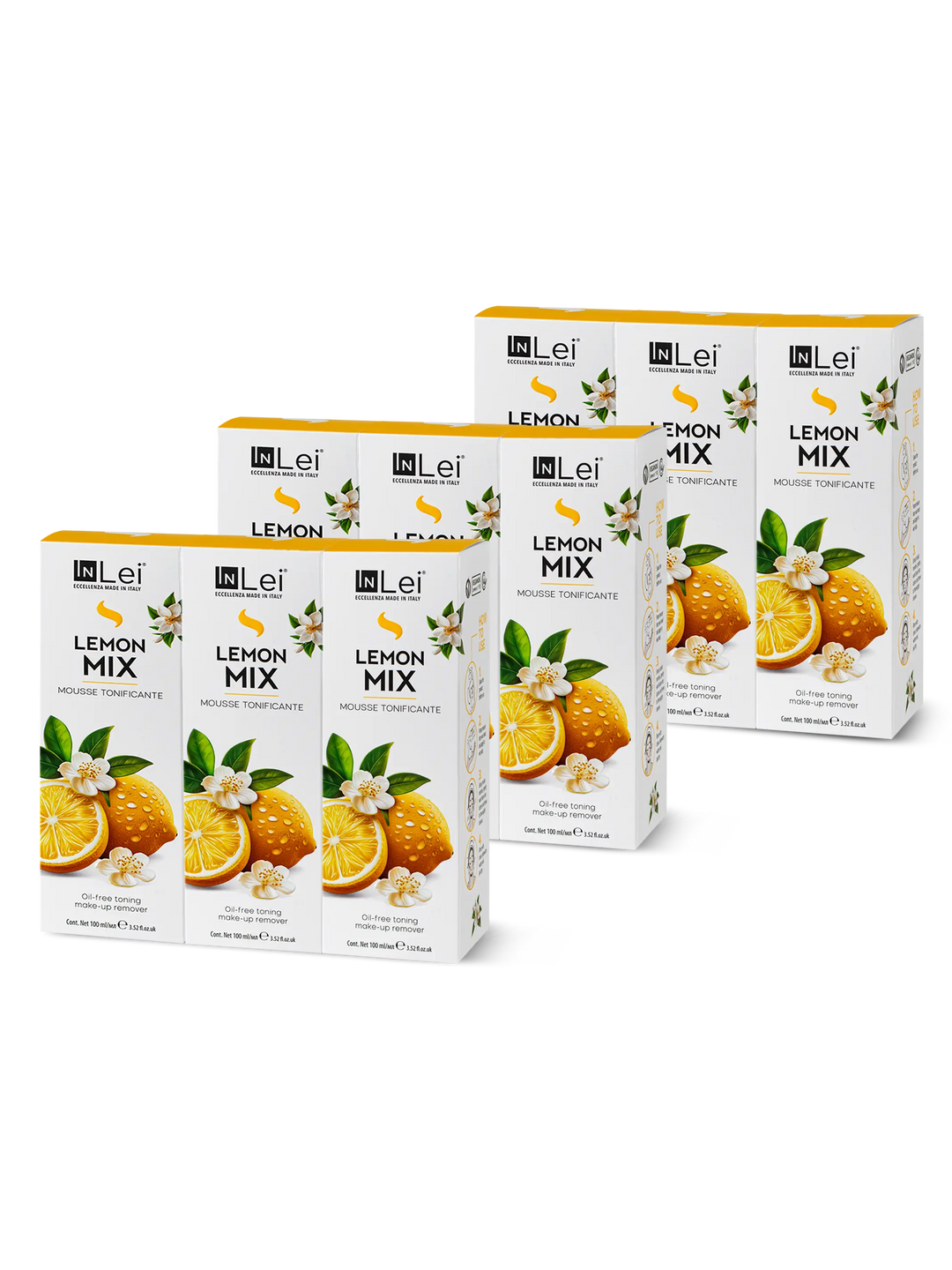 ESPOSITORE MOUSSE LEMON MIX | struccante tonificante per ciglia, sopracciglia e viso 100ml