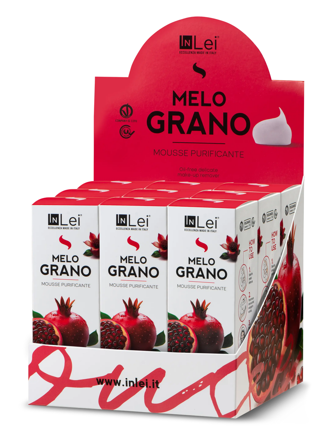 ESPOSITORE MOUSSE MELOGRANO | struccante purificante per ciglia, sopracciglia e viso 100ml