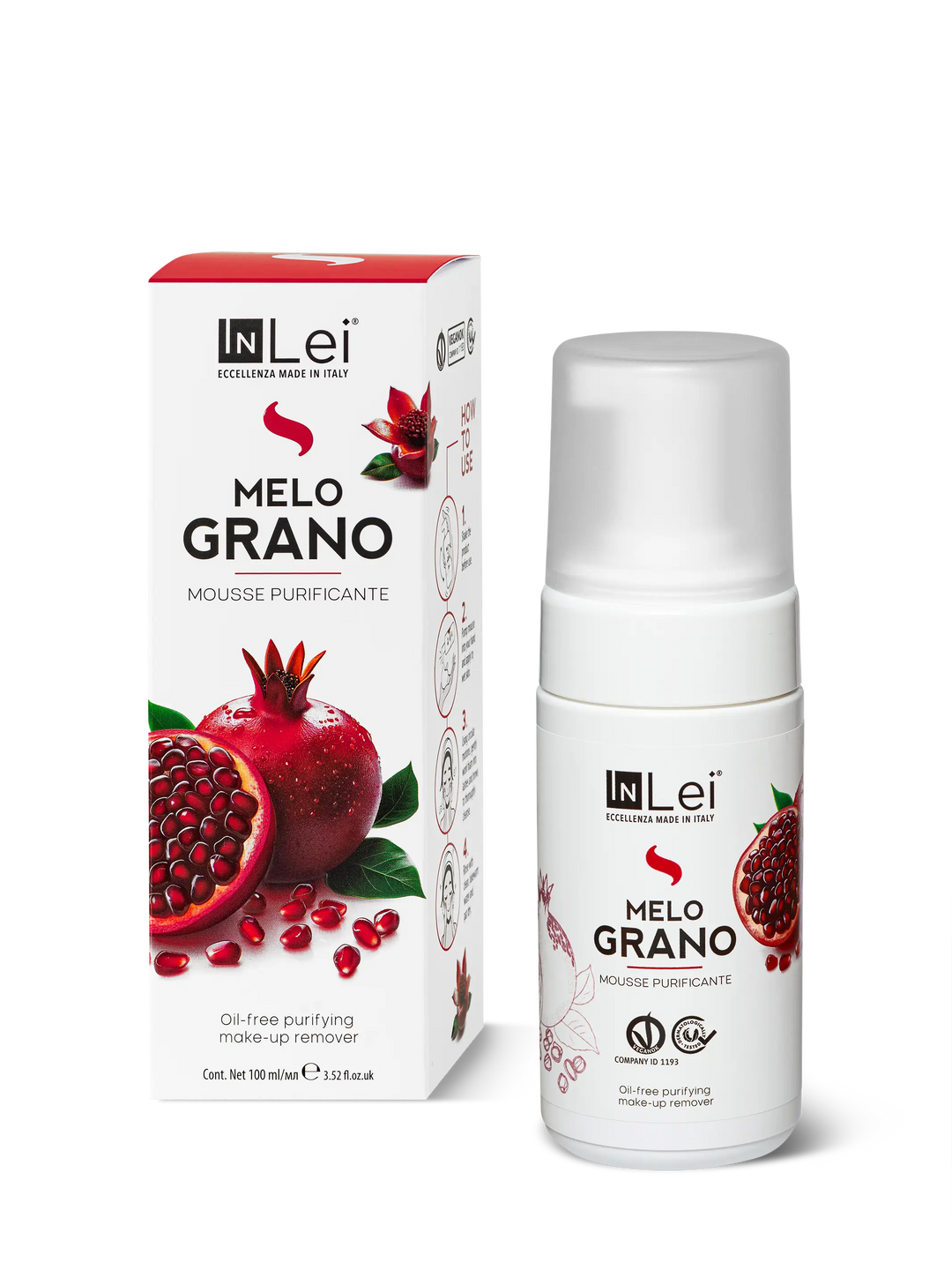 MOUSSE MELOGRANO | struccante purificante per ciglia, sopracciglia e viso 100ml