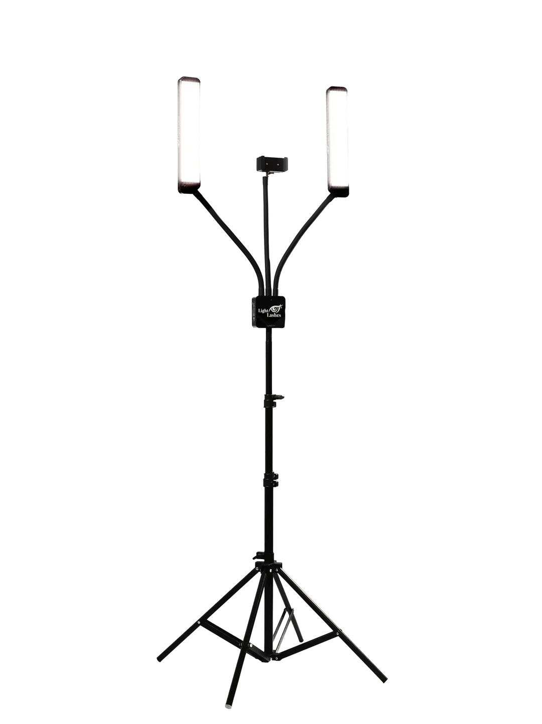 MULTIMEDIA X | lampada a LED personalizzata con due bracci flessibili + supporto multimediale