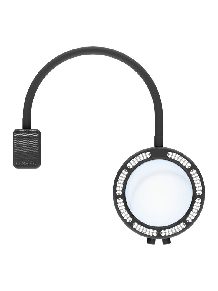 SATURN | lampada a LED personalizzata con lente di ingrandimento + universal flat base