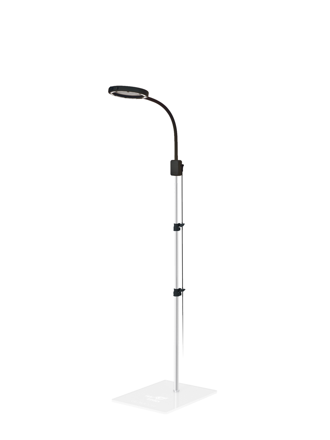 SATURN | lampada a LED personalizzata con lente di ingrandimento + universal flat base