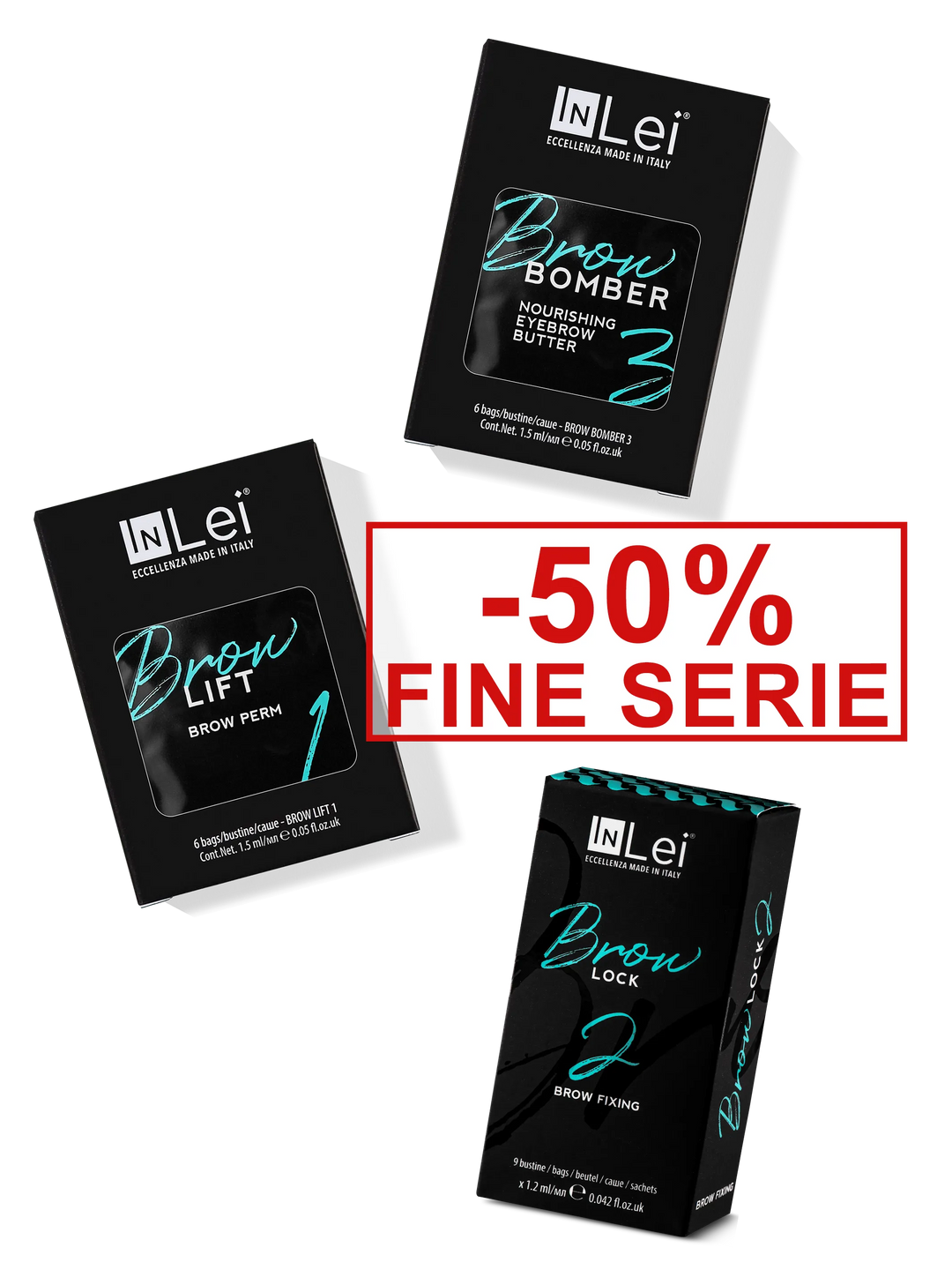 SET LAMINAZIONE SOPRACCIGLIA BROW BOMBER FINE SERIE bustine monodose